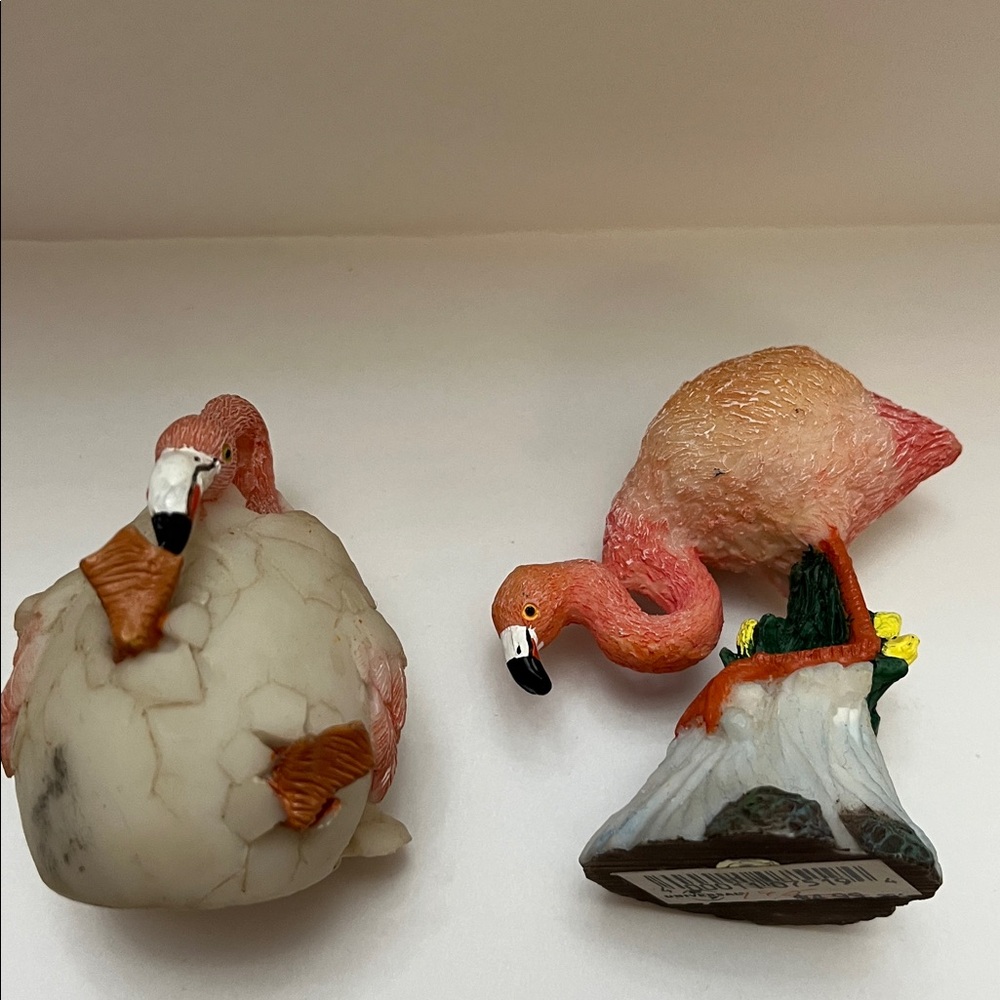 Universal Flamingo and Egg Shell Flamingo Figurine. Vintage 1995 approx.
